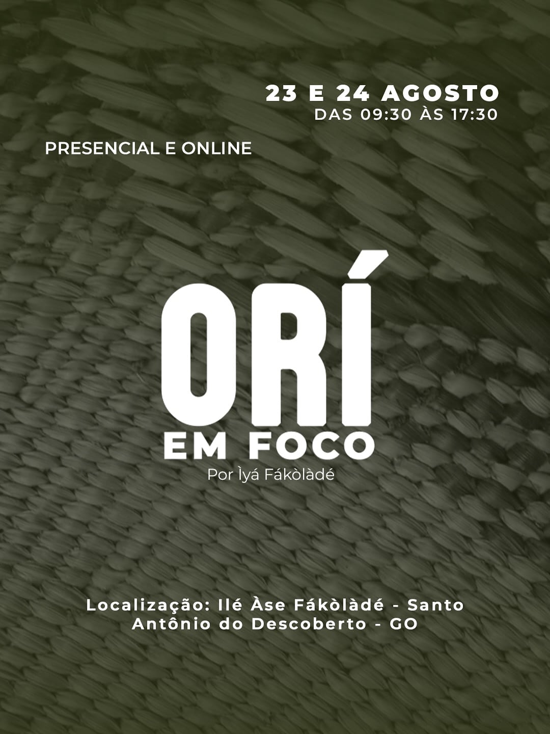 Orí em Foco 2025 DF – 23 e 24 de Agosto